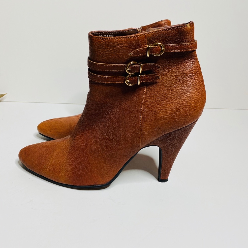 Baci Ombre Leather Tan Brown Ankle Boots